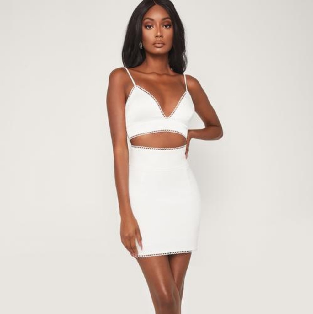 Meshki Satin Crochet Crop Top - Picture 3 of 8